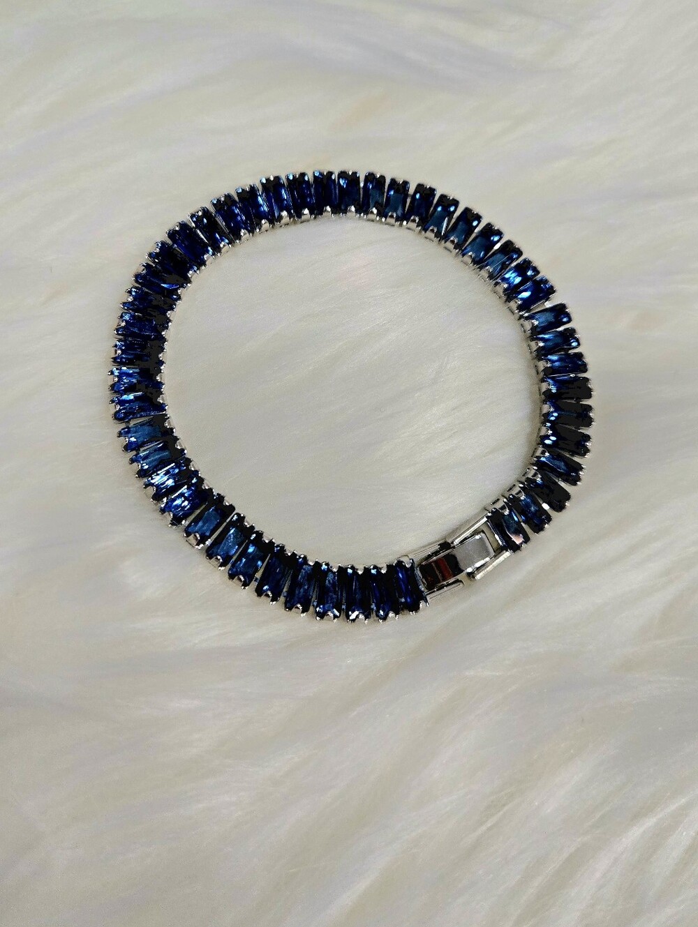 Blue Baguette Tennis Bracelet - Women Jewelry